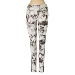 Hollister Active Leggings Size XS Grey White Black Sheer Mesh‎ Side Panel Pocket